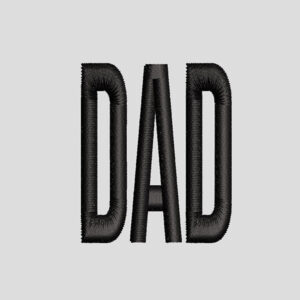 DAD Typography Embroidery Design