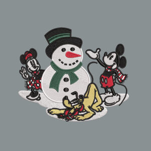 Mickey Snowman Embroidery Design